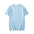 Men's Brand New T-shirt Short Sleeve Pure Color T-shirts Light blue